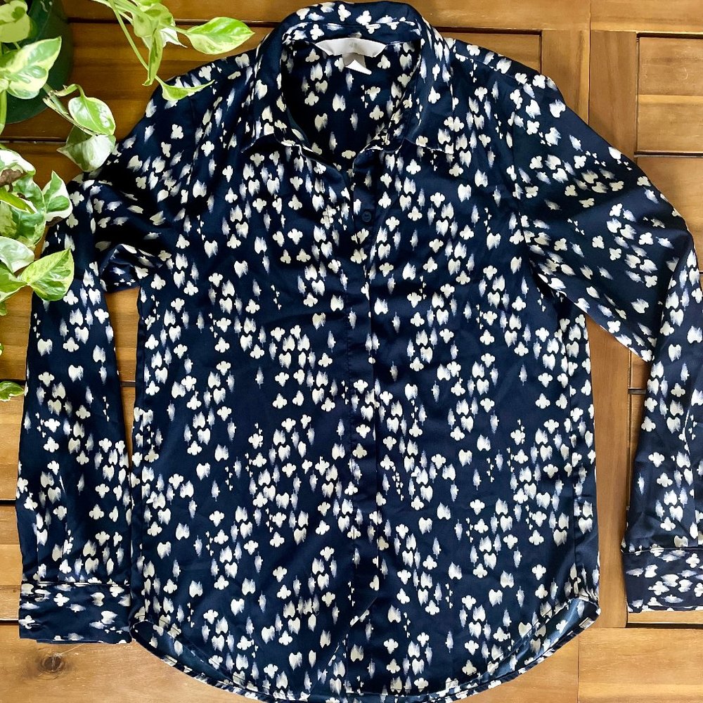 Loft Speckled Blouse (Navy Blue)